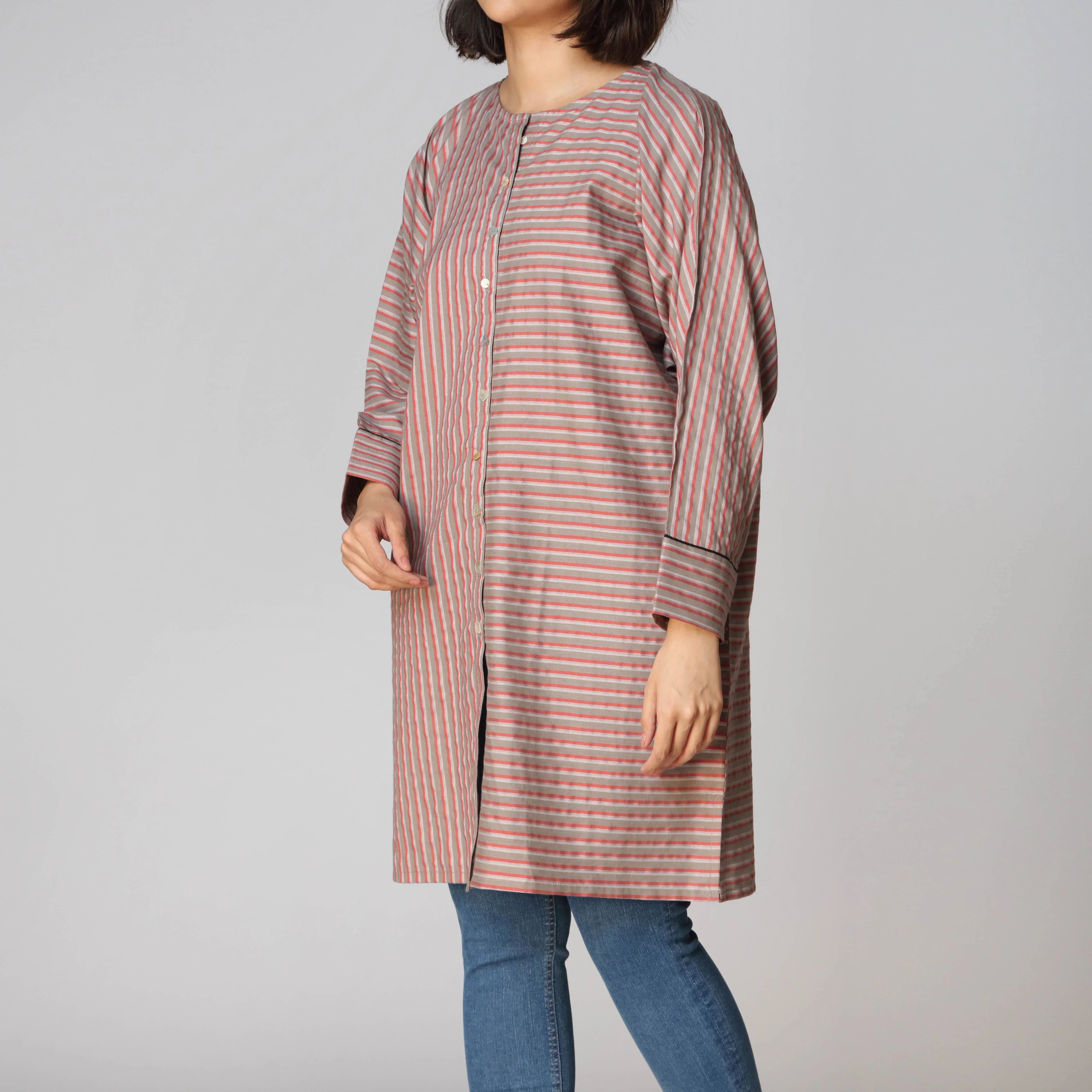1PC- Cotton Stripe Shirt PW2127 - Image 2