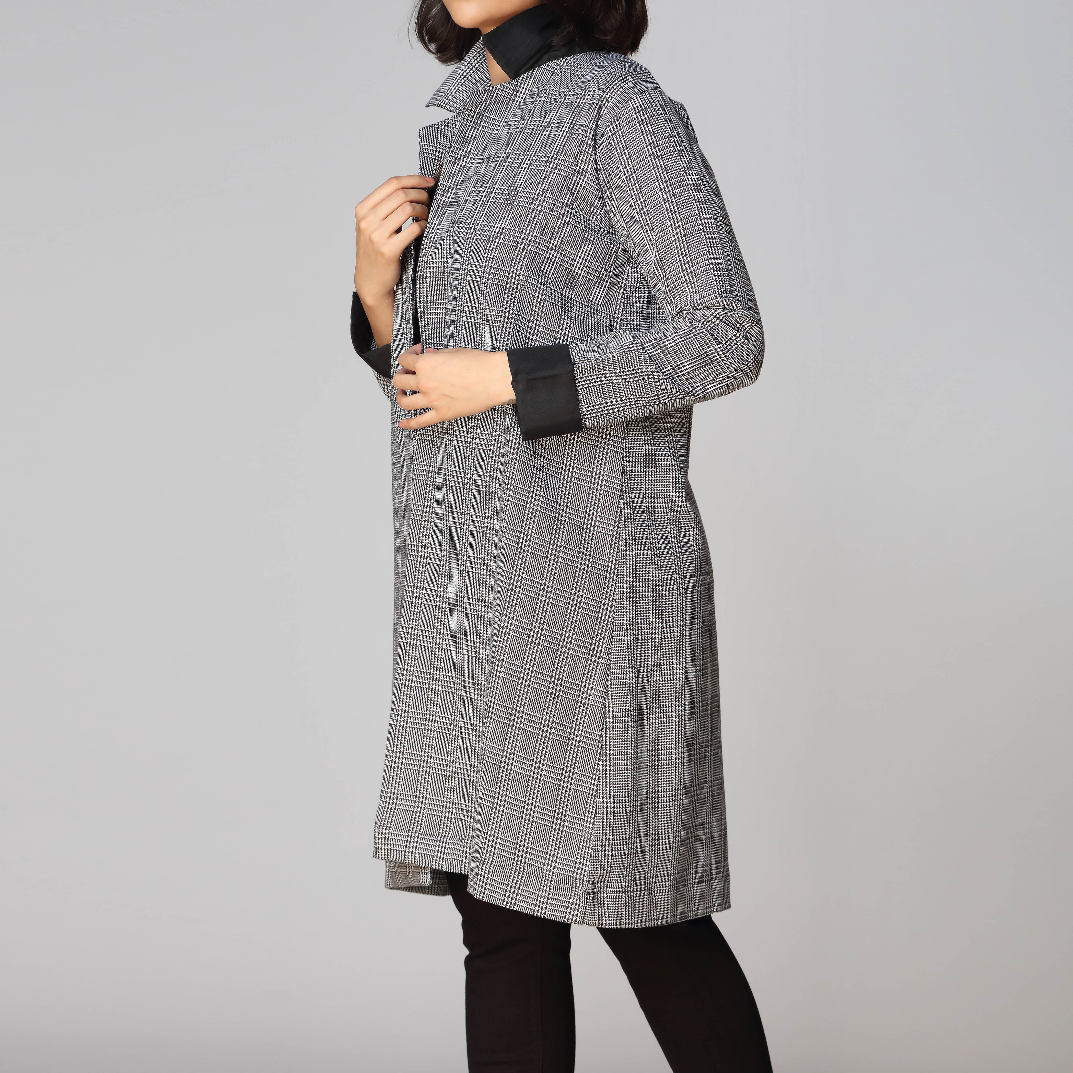 1PC- Flannel Checkered CoatĀ PW2325 - Image 2