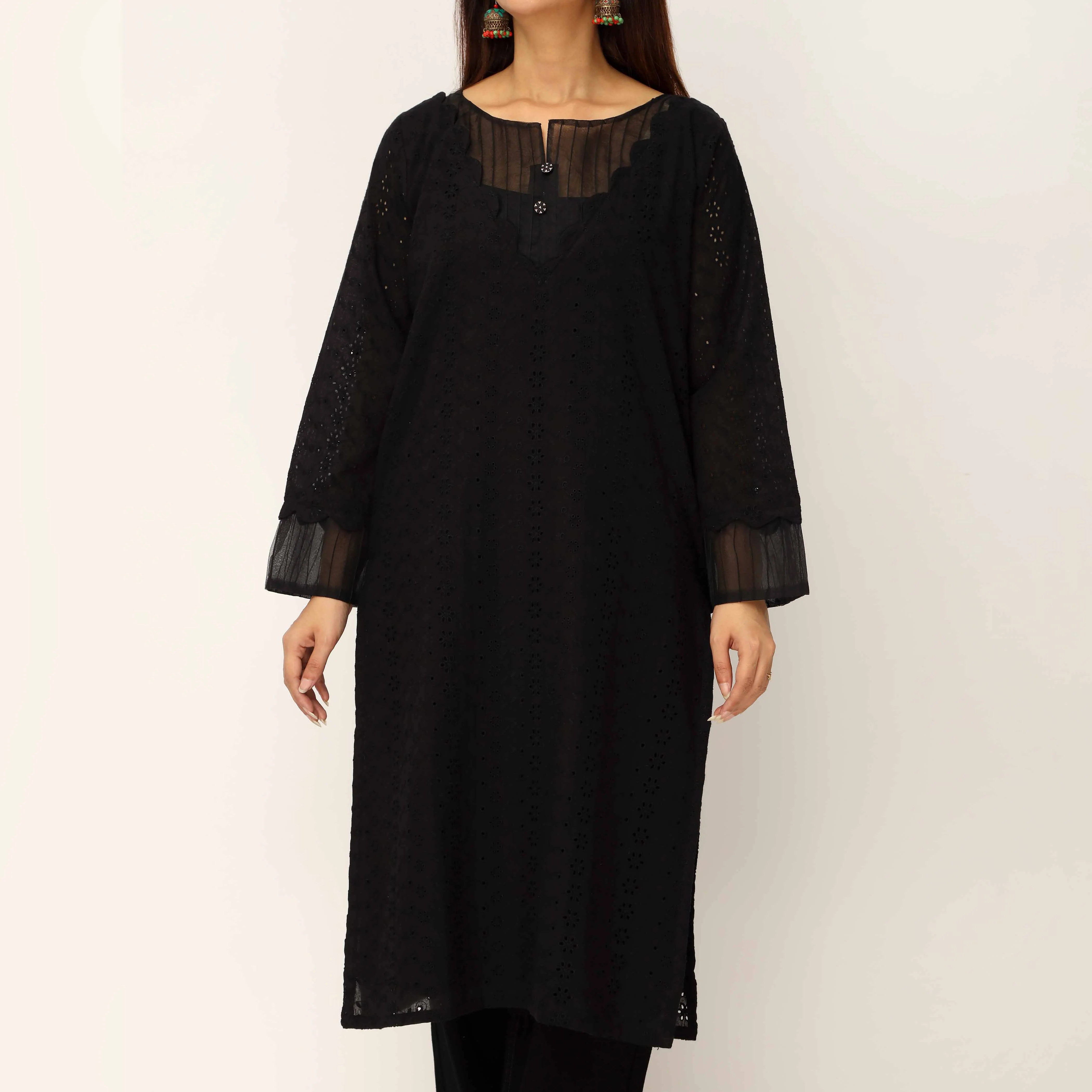 1PC- Schiffli Chikan Lawn Shirt PS5290