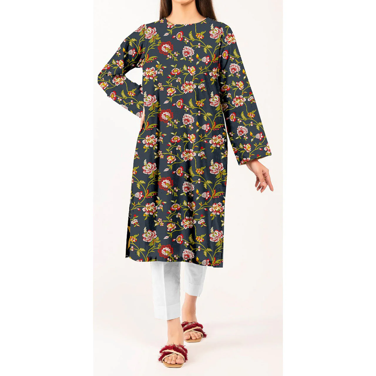 1PC- Unstitched Digital Printed Blended Cotton Shirt US5052