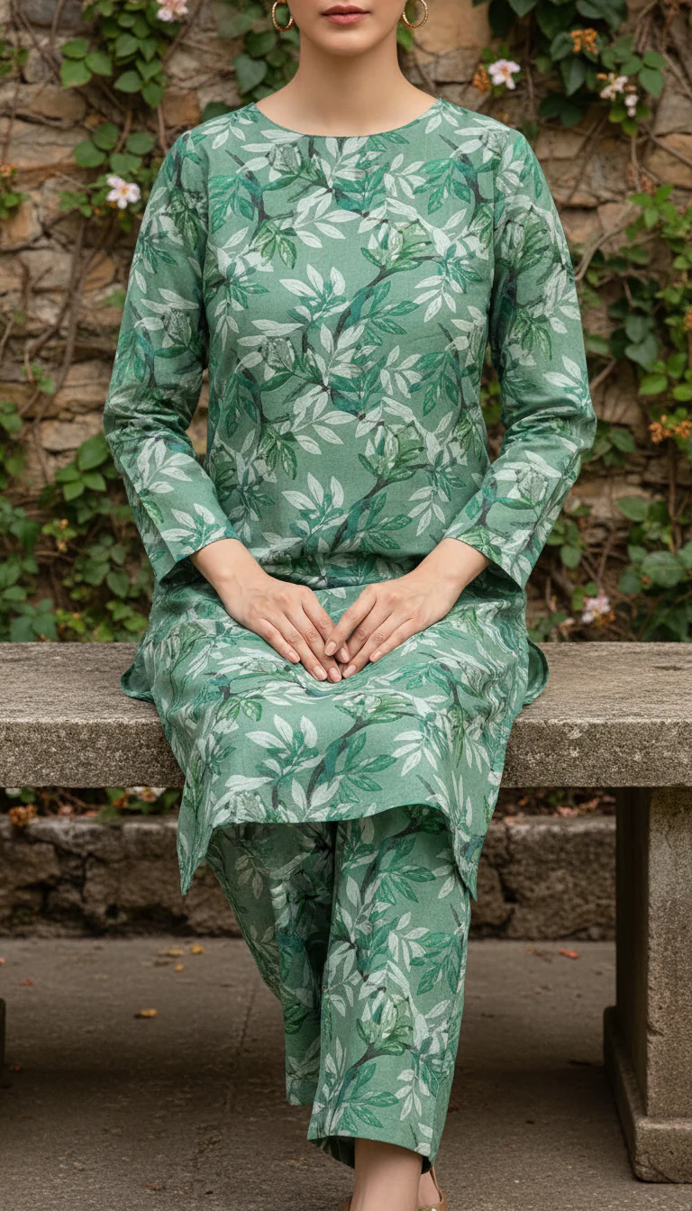 2 PC UnStitched Digital Printed Lawn Suit US6026