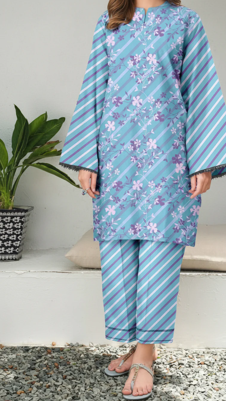 2 PC Unstitched Printed Suit UW5081