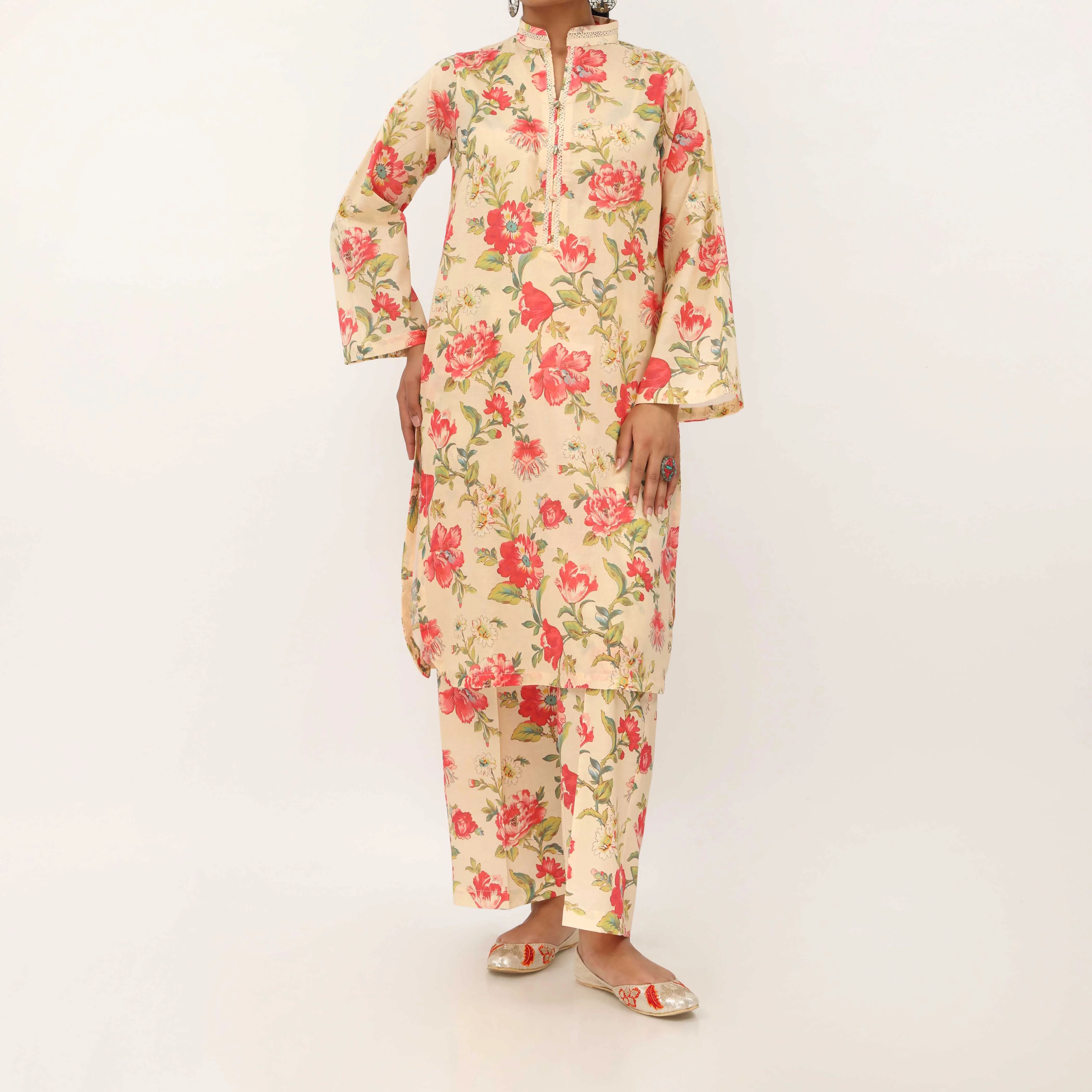 2PC- Digital Printed Cambric Co-ord Set PS5391