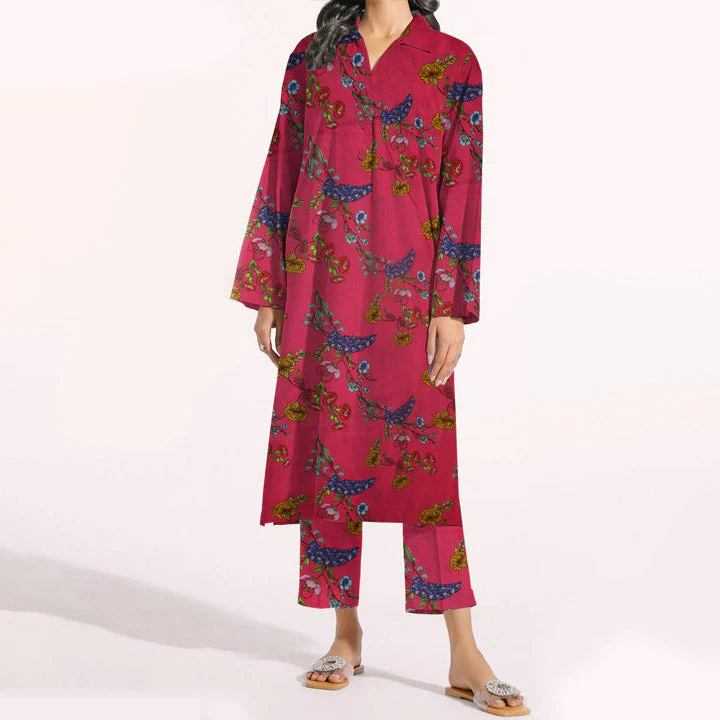 2PC- Unstitched Digital Printed Cambric Suit PW3305