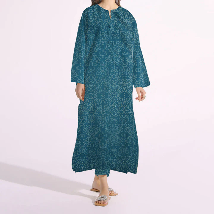 2PC- Unstitched Digital Printed Cambric Suit PW3309
