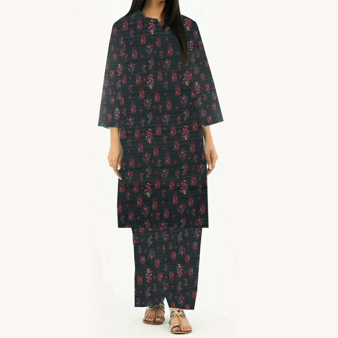 2PC- Unstitched Digital Printed Cambric Suit PW3340