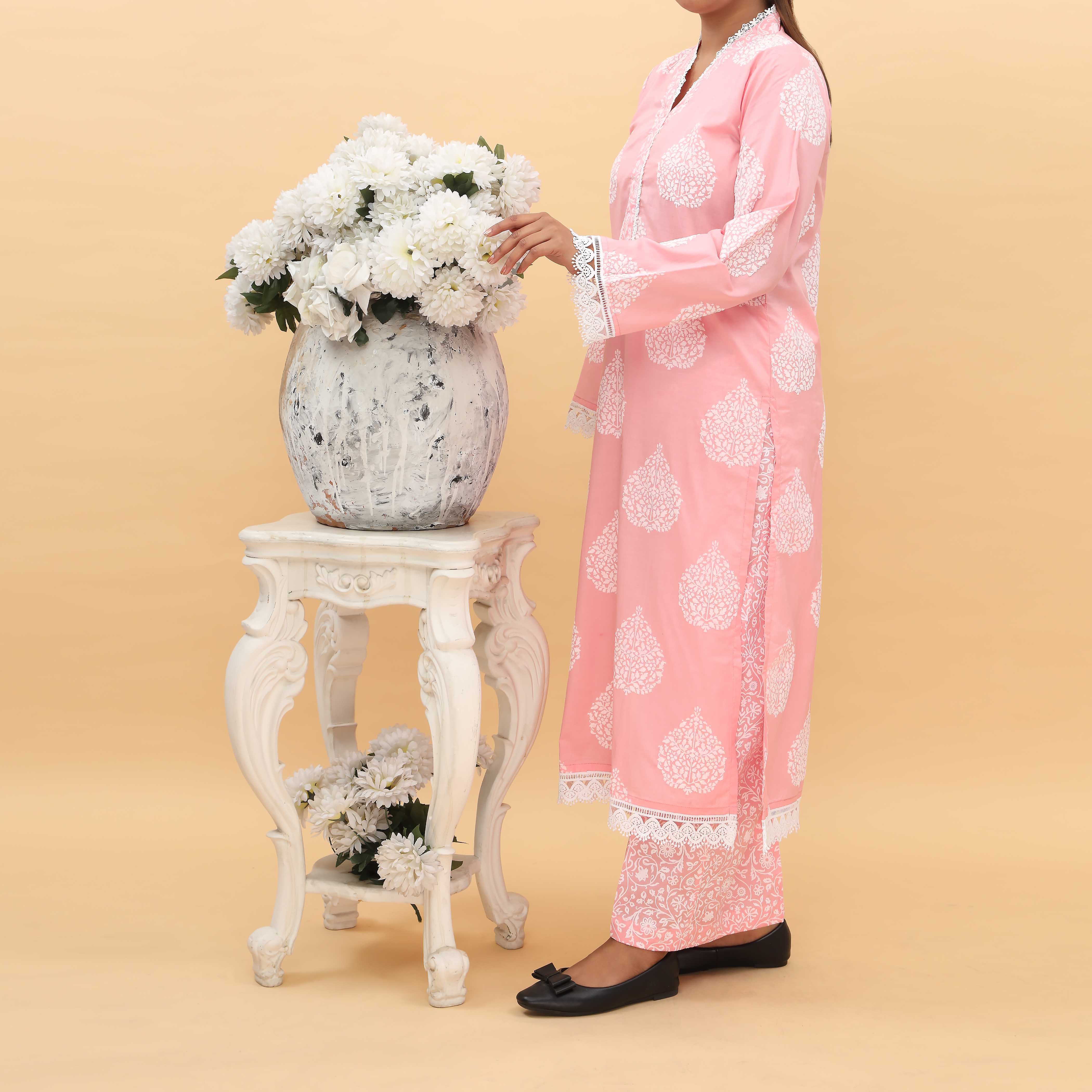 2PC- Printed Cambric Cord Set PS5098 - Image 2