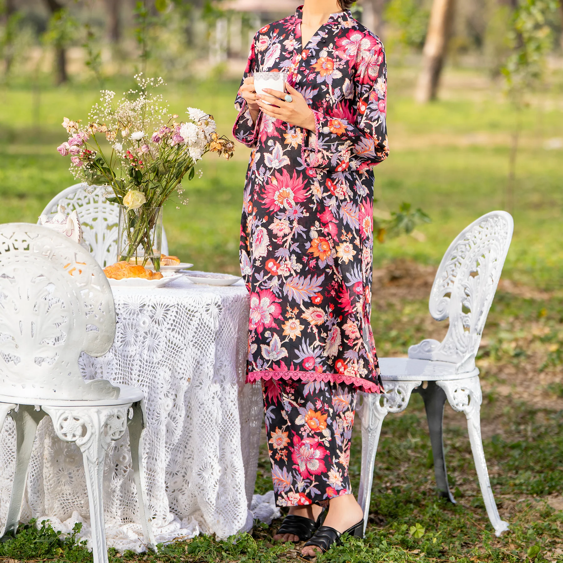2PC- Unstitched Digital Printed Cambric Suit US5034
