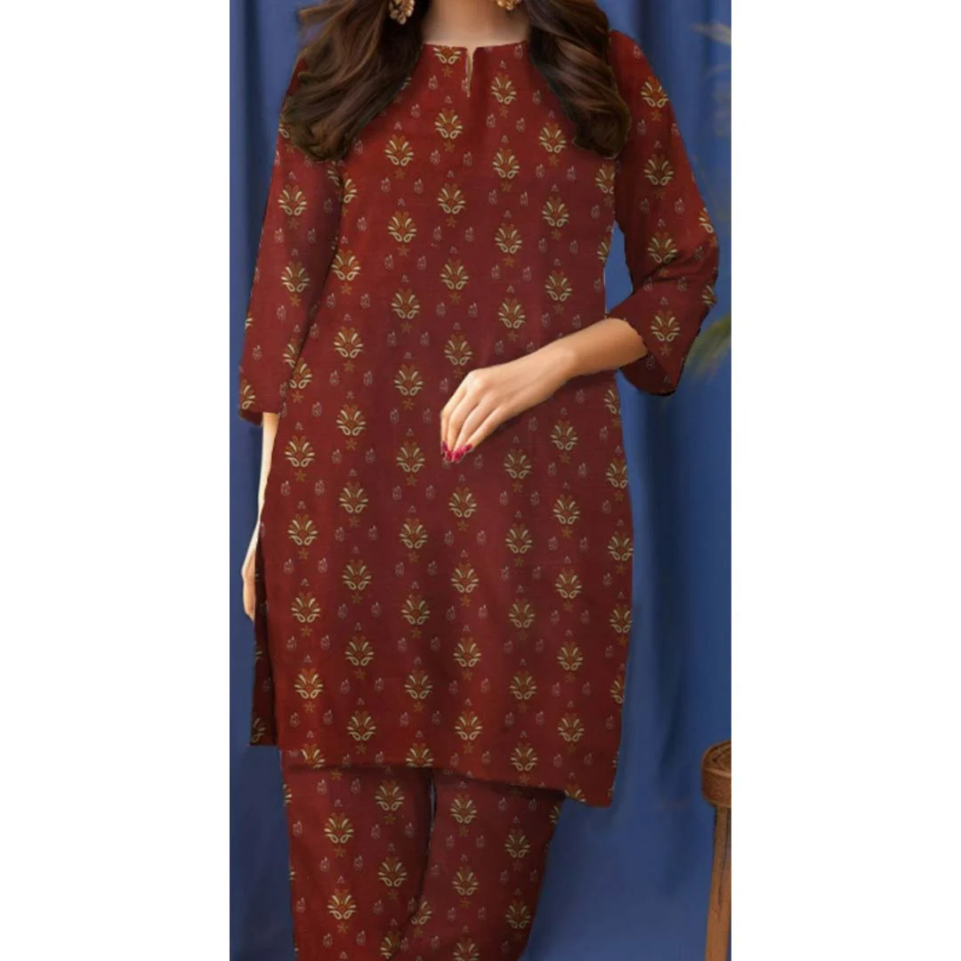 2PC- Unstitched Digital Printed Khaddar Suit PW9331
