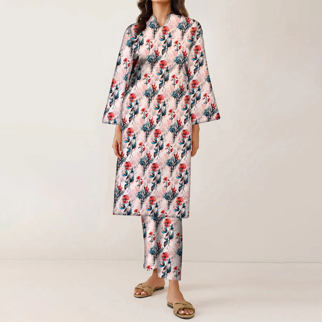 2PC- Unstitched Digital Printed Linen Suit PW9488