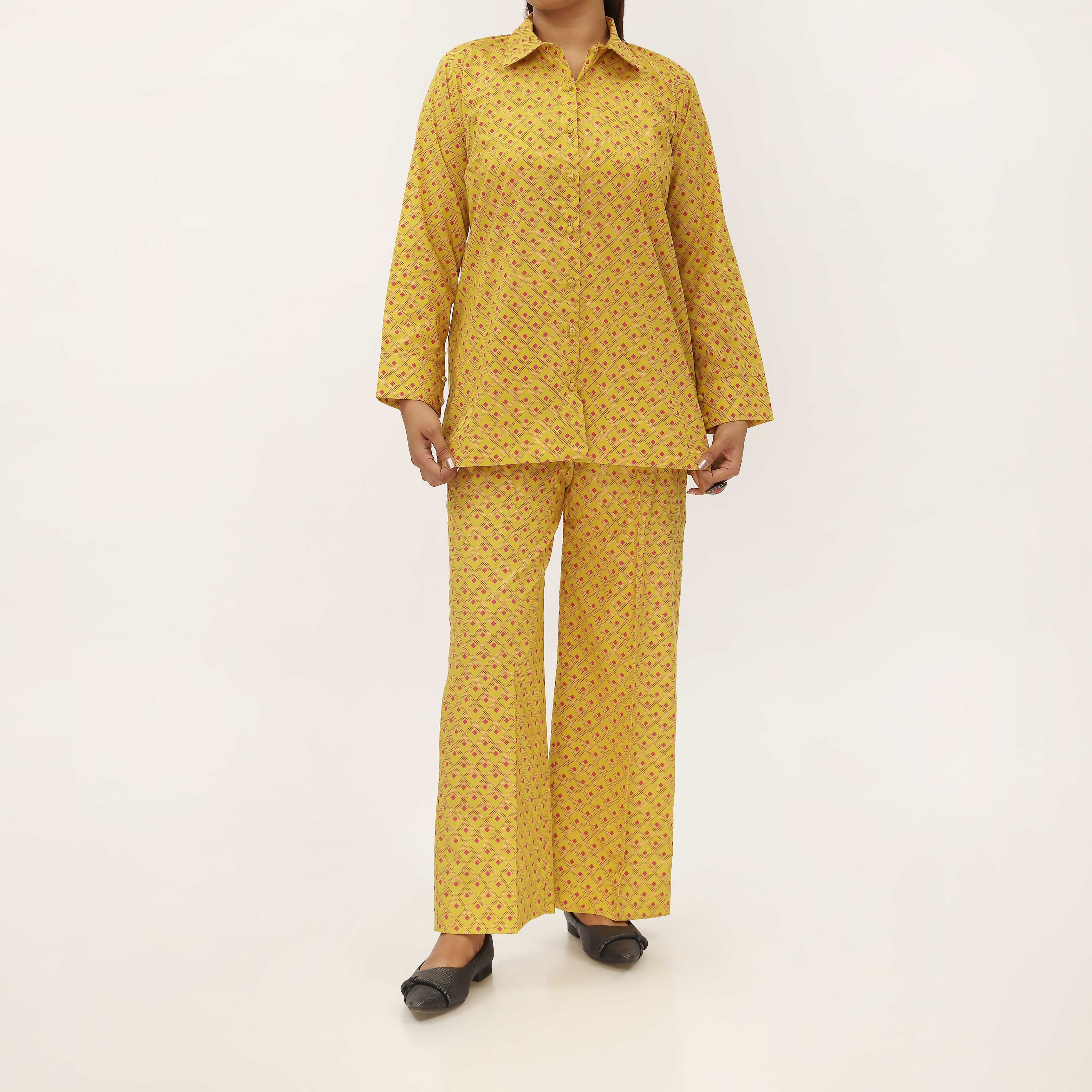 2PC- Unstitched Screen Printed Cotton Suit US5295