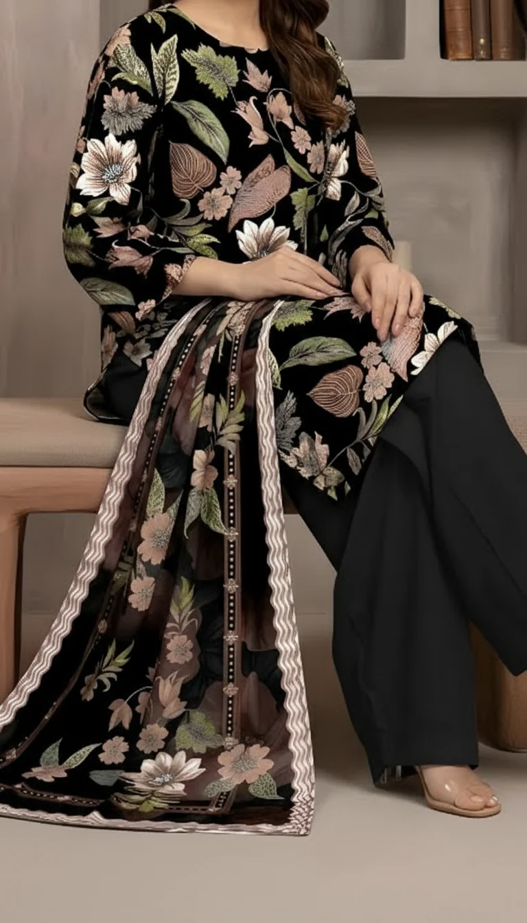 3 PC Unstitched Digital Printed Lawn Suit US6060