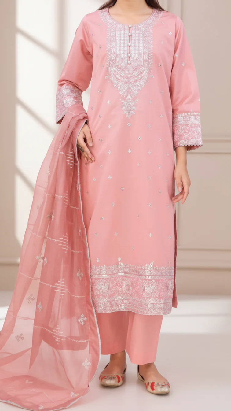 3 PC- Viscose Embellished Suit PF5048