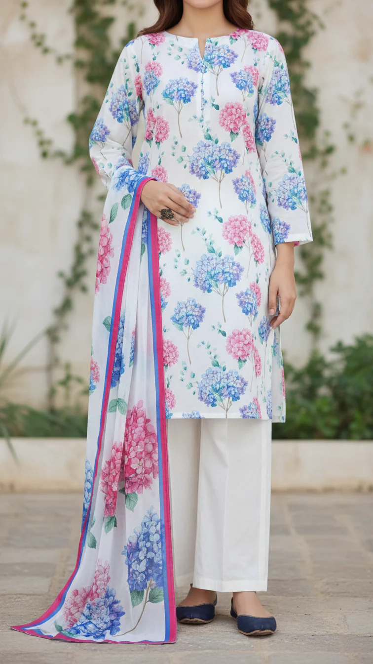 3PC- Digital Printed Lawn Suit PS5513