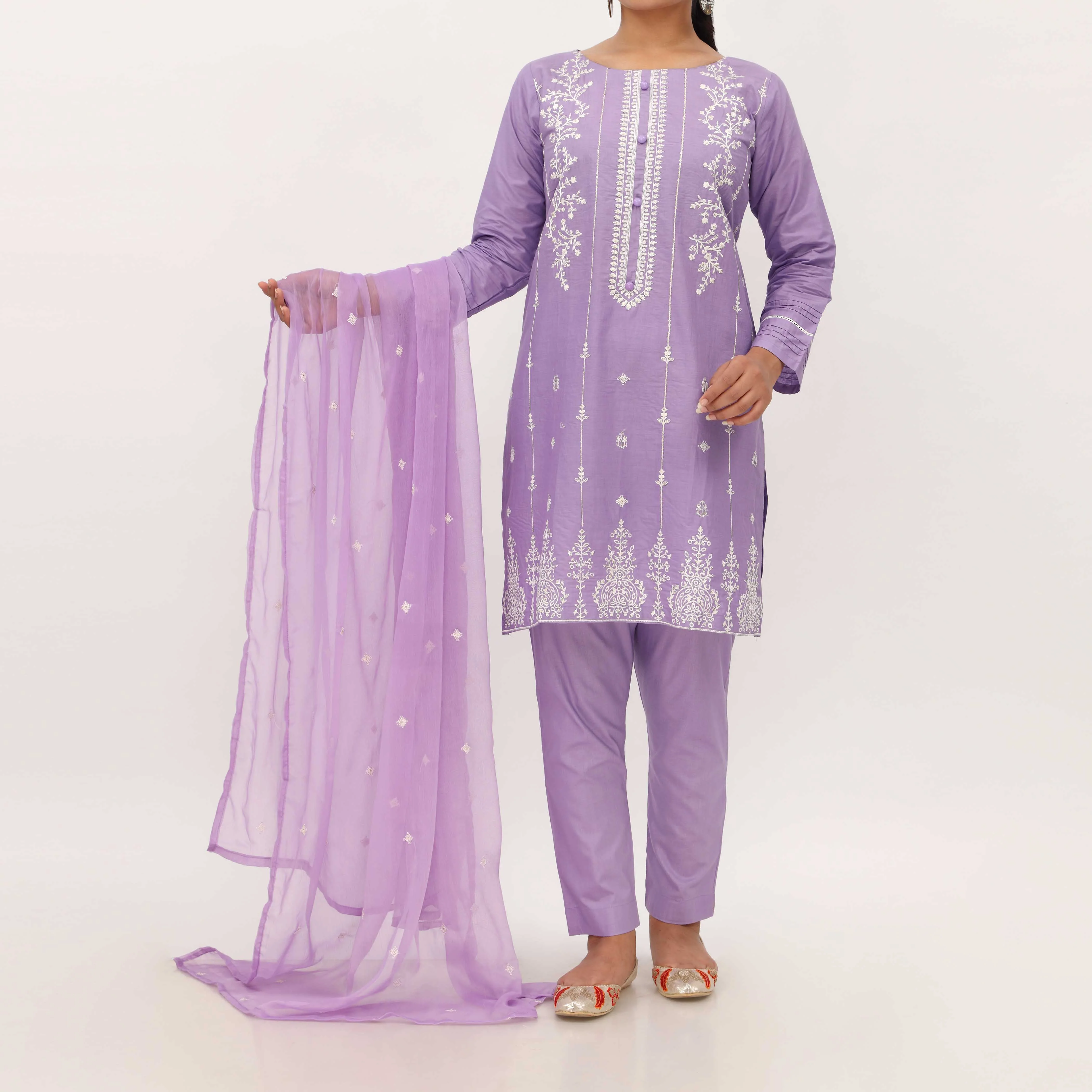 3PC- Embroidered Cambric Suit PS5261