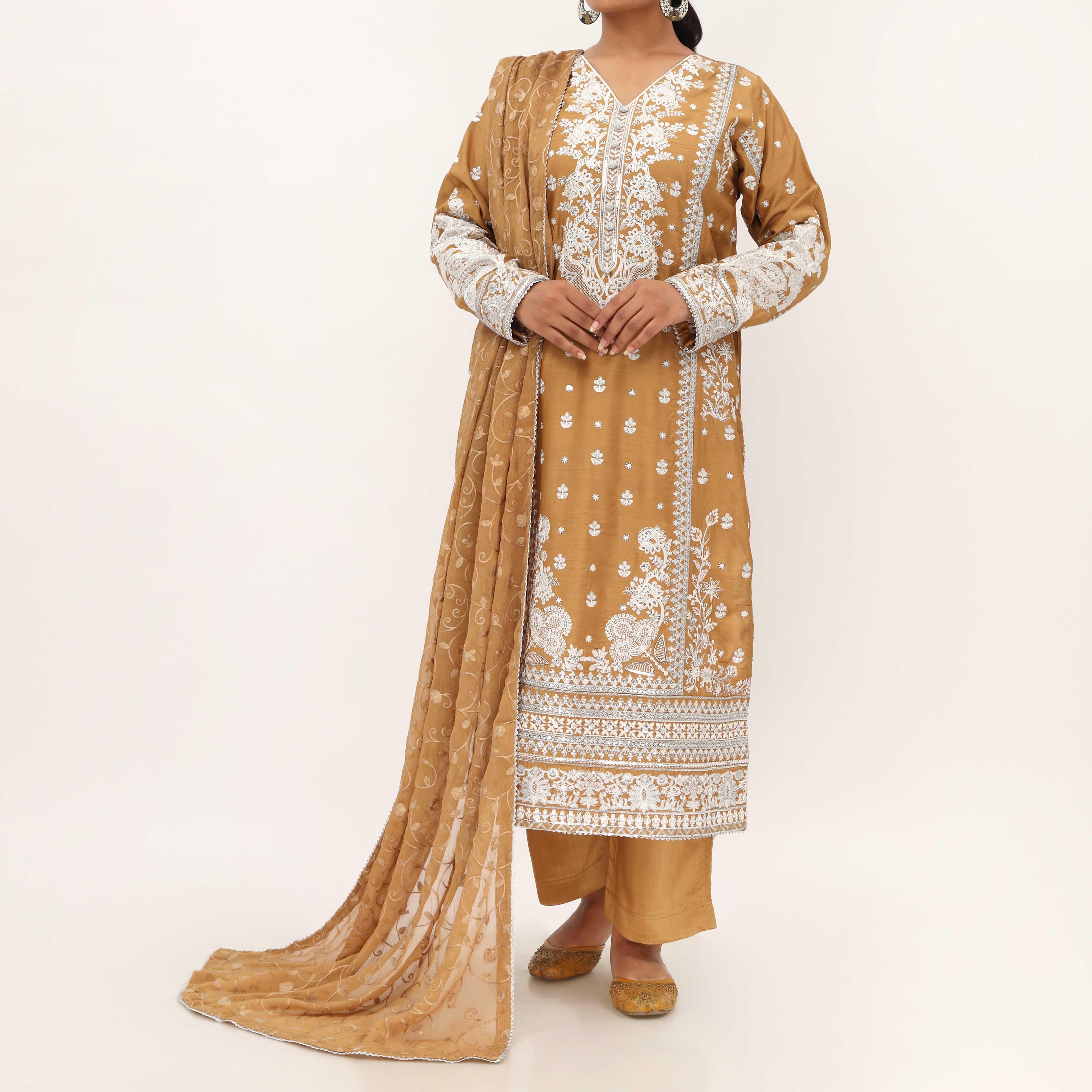 3PC- Viscose Embellished Suit PF5166