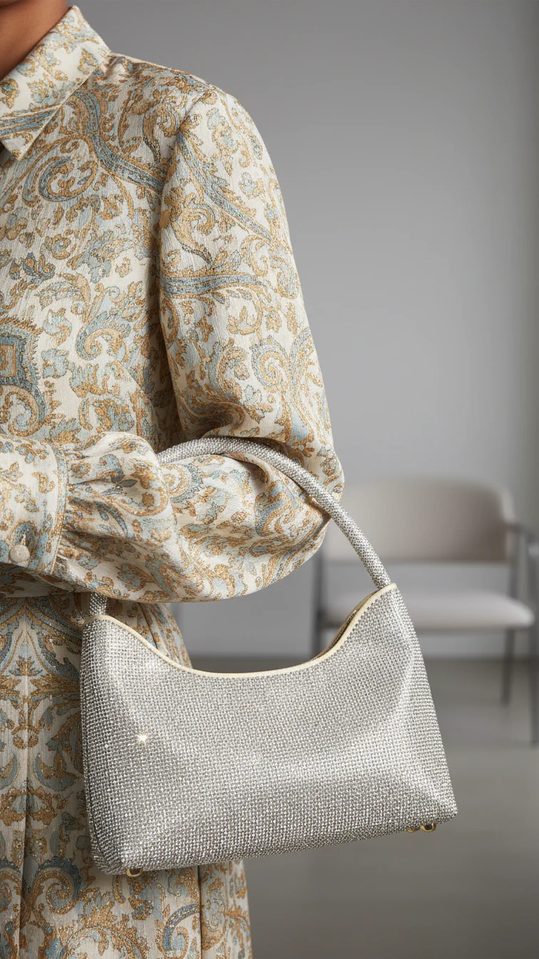 AB Golden Fancy Clutch For Women P24372