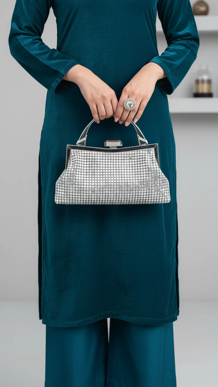 AB Silver Bridal Clutch P24311