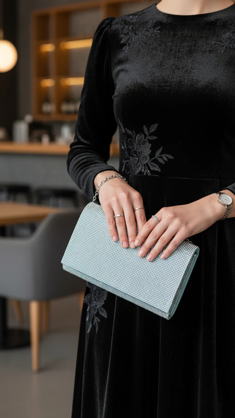 AB Silver Fancy Clutch P24327