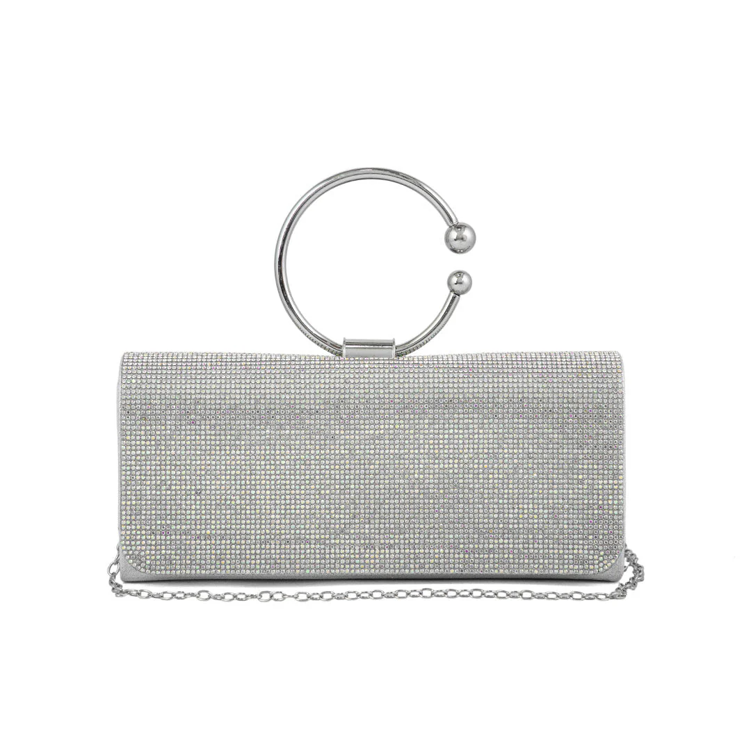 AB Silver Fancy Clutch P24329 - Image 2