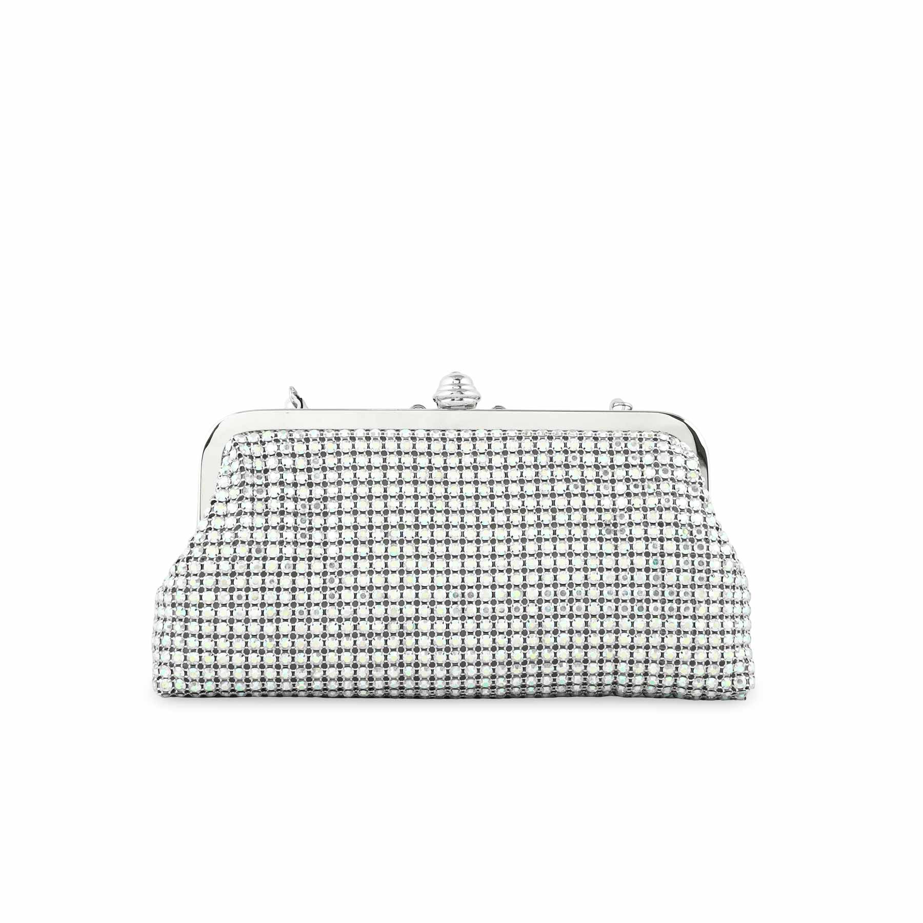 AB Silver Women Bridal Clutch p24274