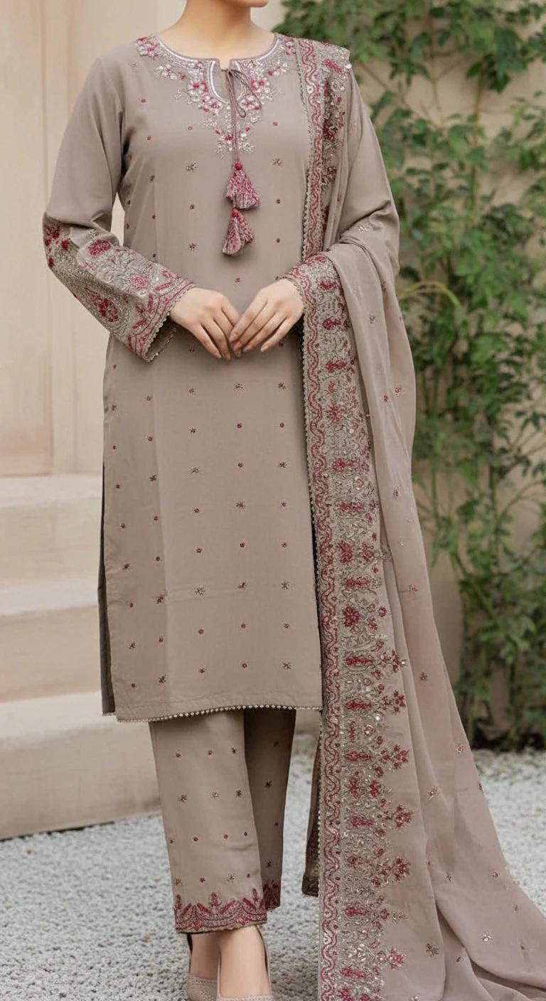 3 PC Embellished Suit PF6001