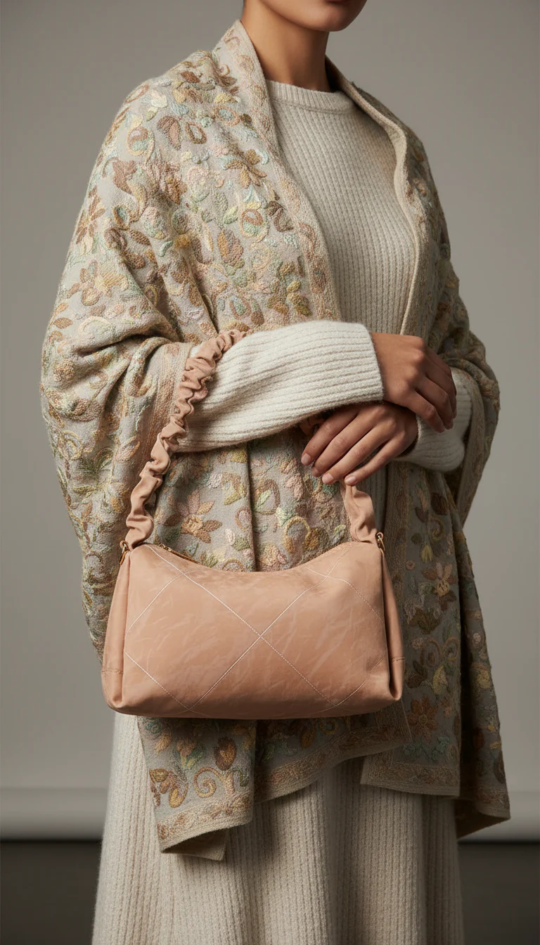 Beige Casual Pouch For Ladies P97668
