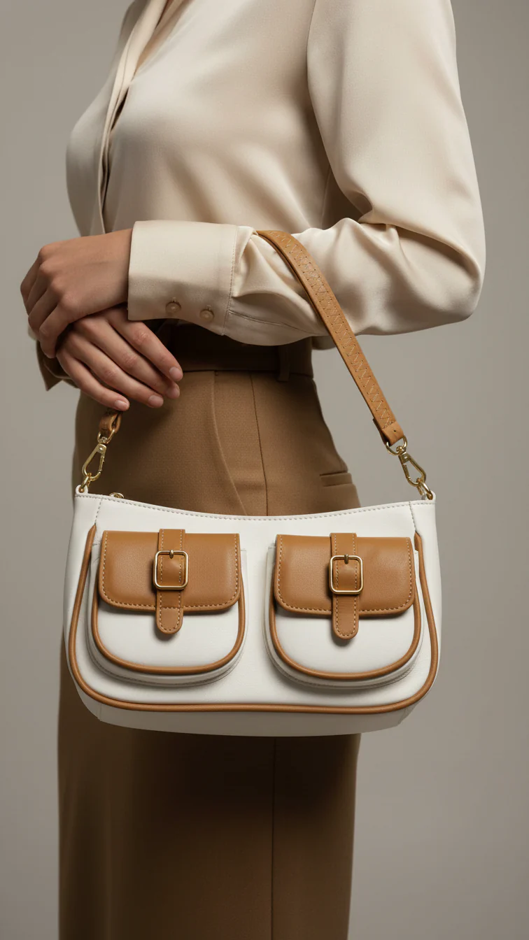 Beige Casual Shoulder Bag P55693