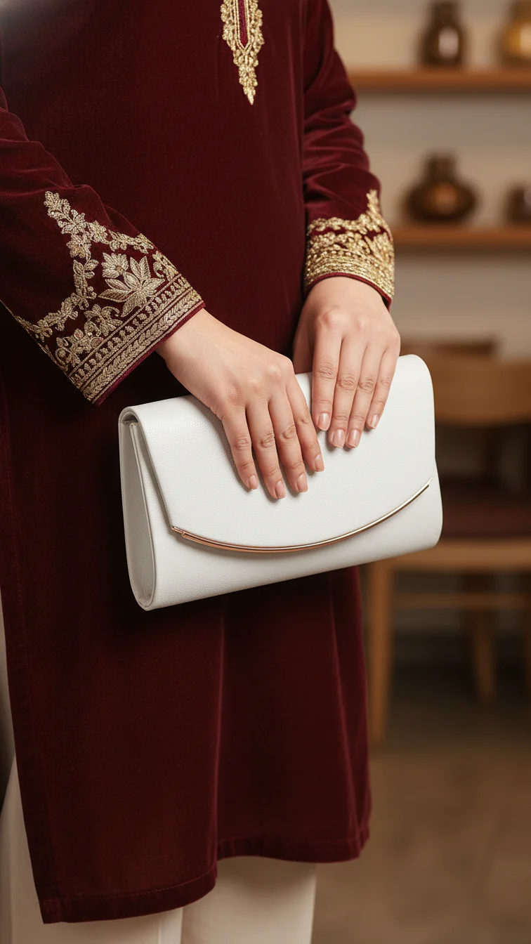 Beige Fancy Clutch P24148