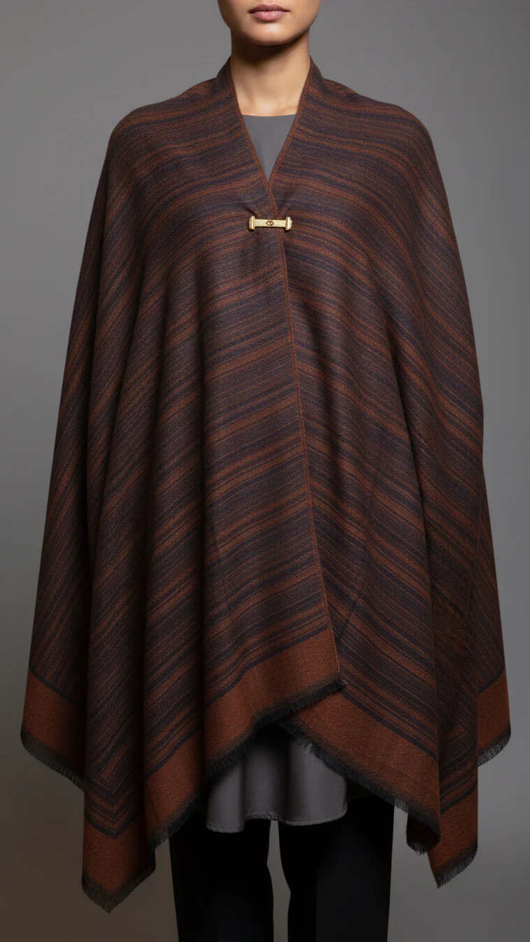 Beige Winter Cape shawl PW5910