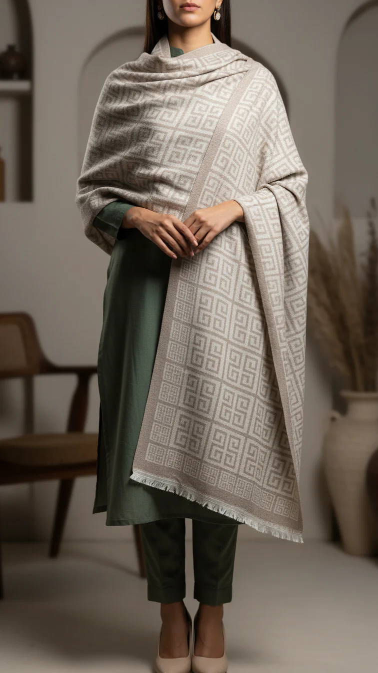 Beige Winter Stole PW5739