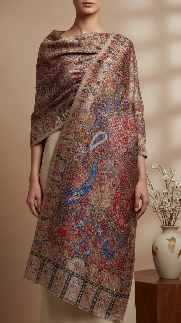 Beige Winter Stole PW5769