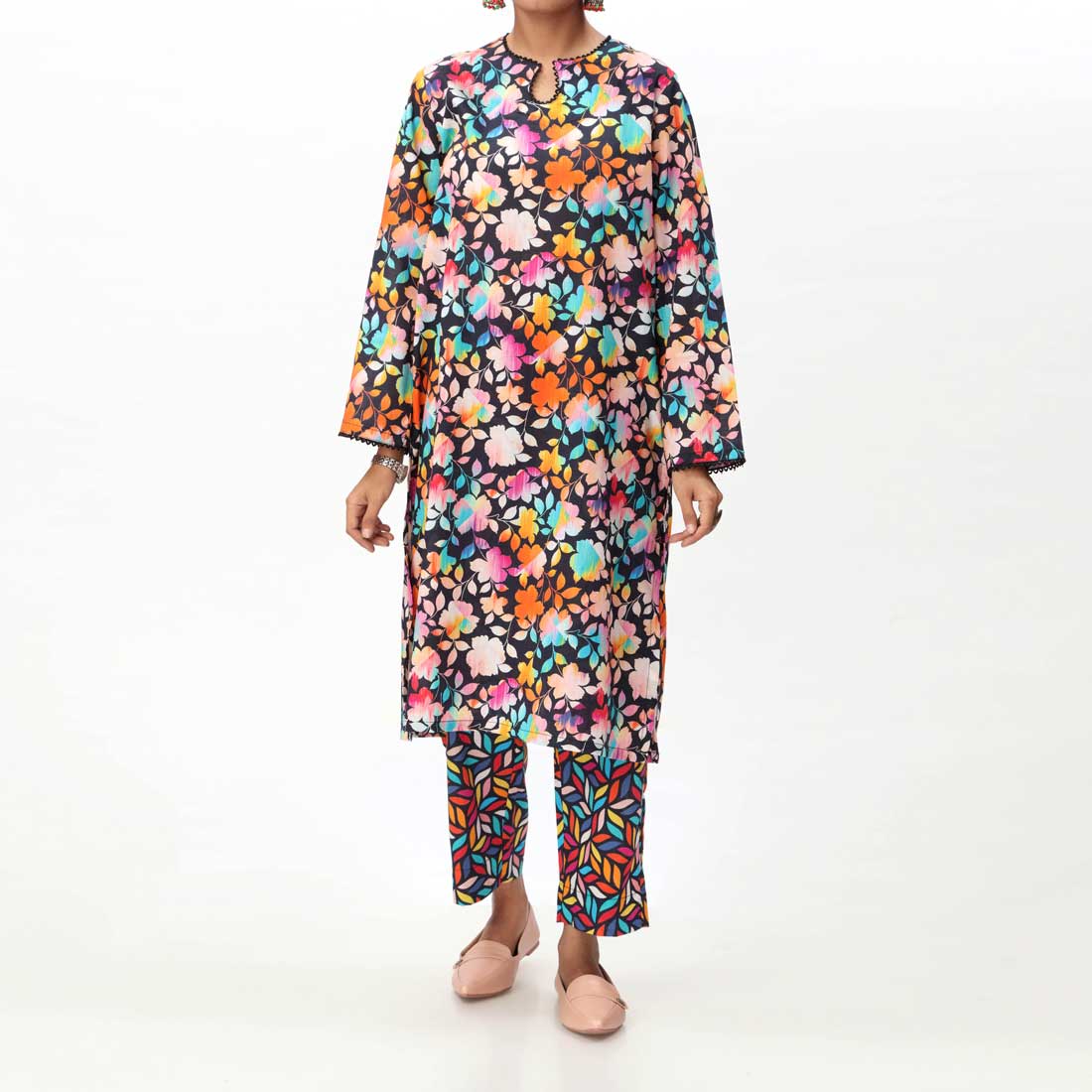 2PC- Digital Printed Cambric Suit PS4245