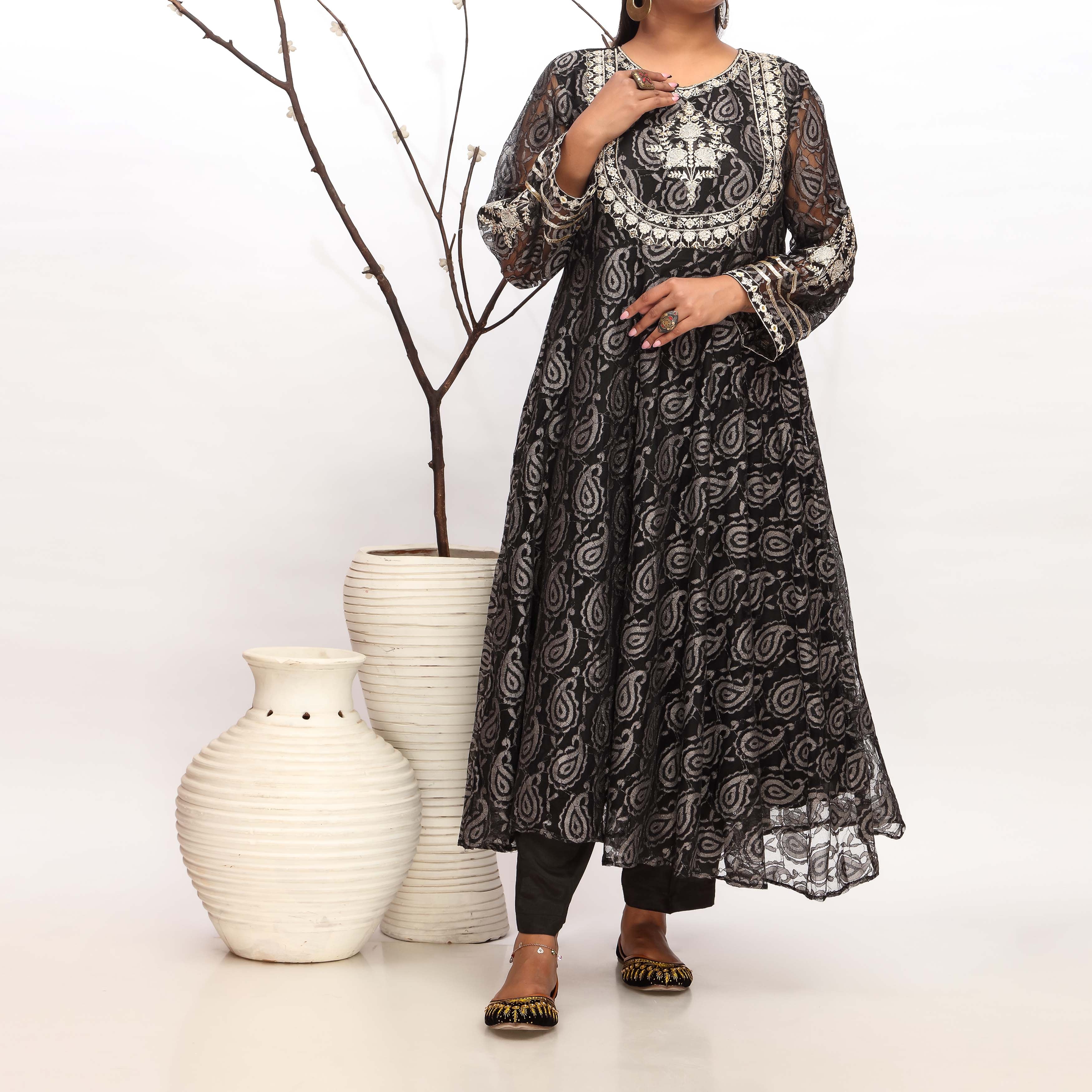 2PC- Embellished Net Suit PF3083