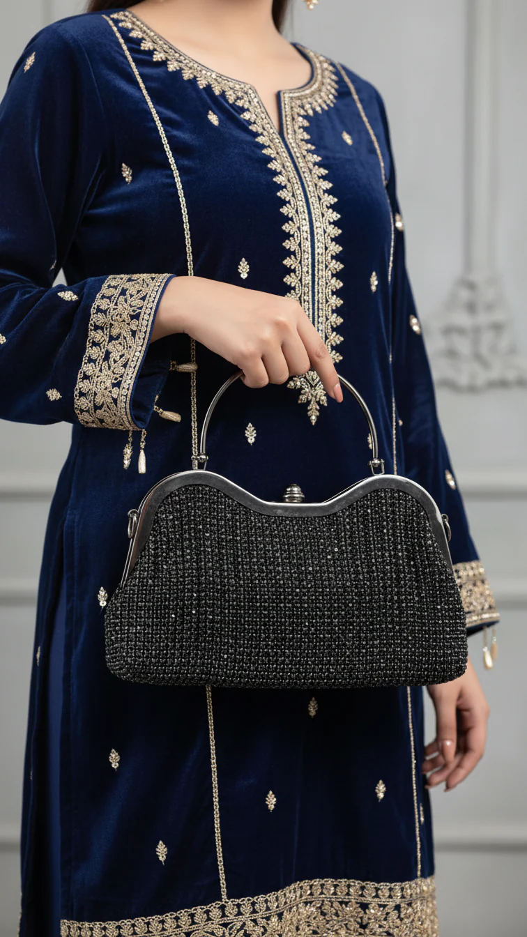 Black Bridal Clutch P24294