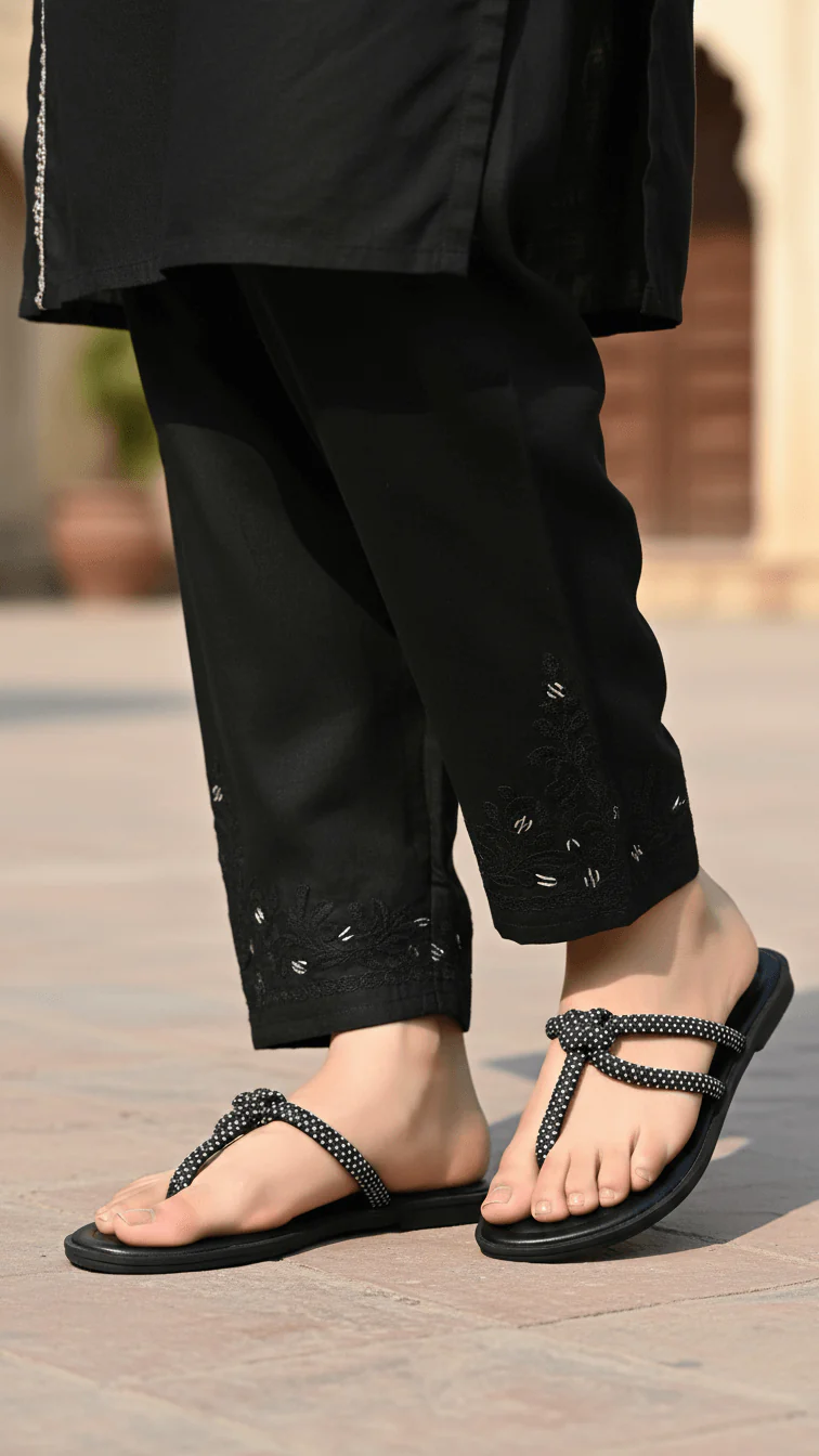 Black Casual Chappal CL1938