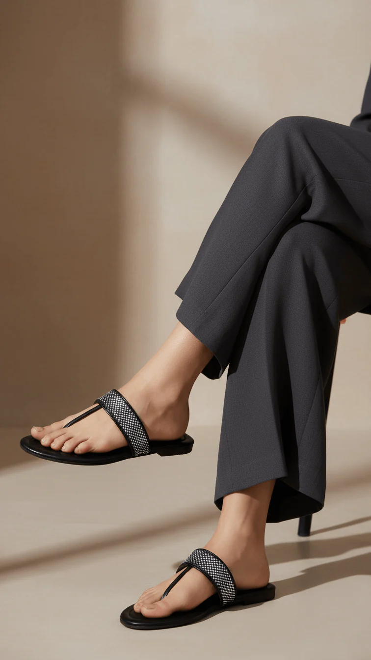Black Casual Chappal For Ladies CL1988