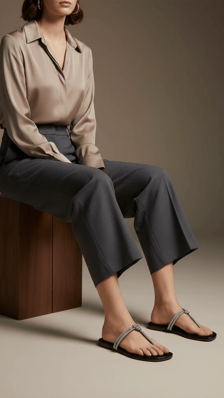 Black Casual Chappal For Women CL1959