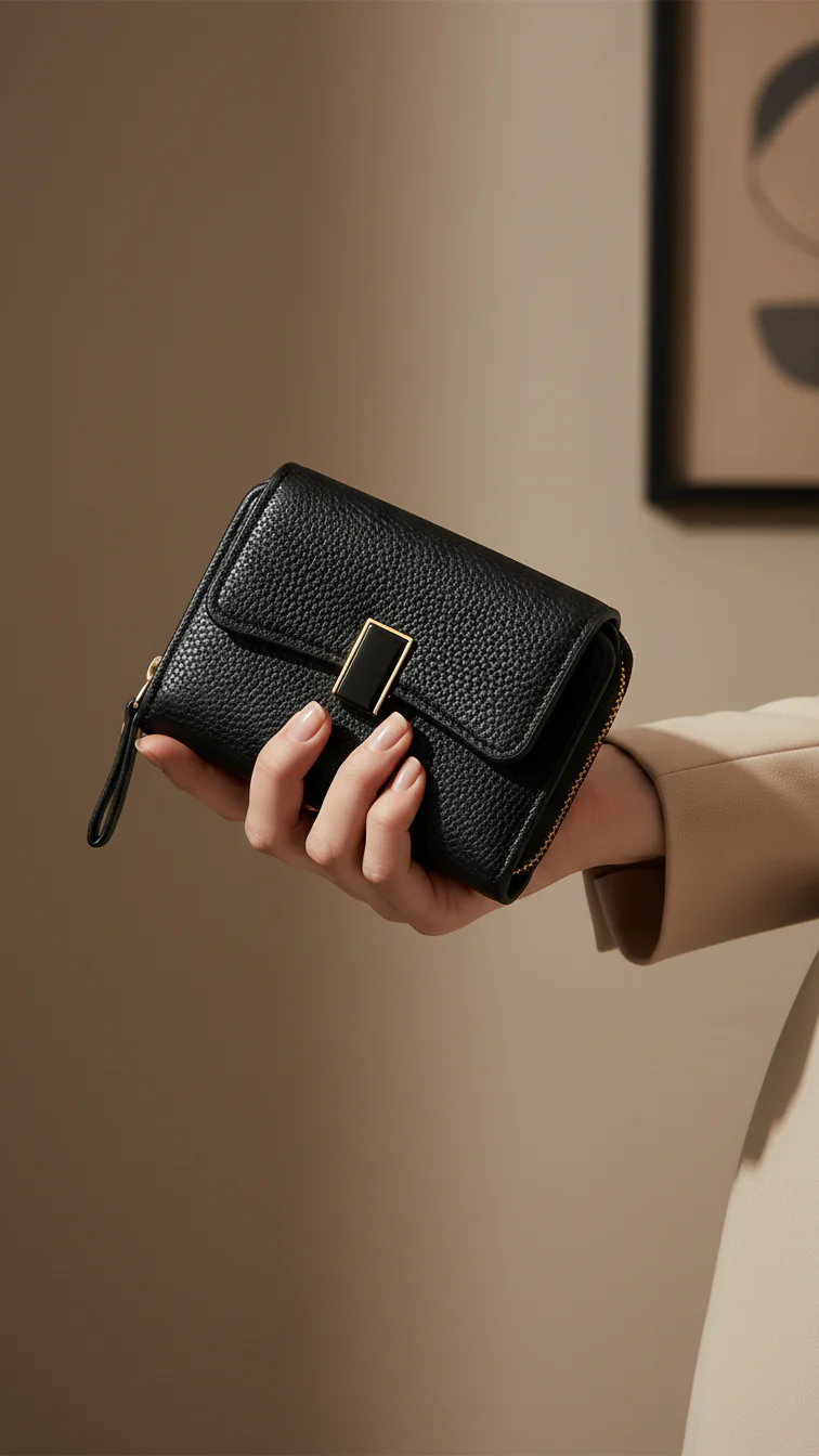 Black Casual Wallet For Women P71153