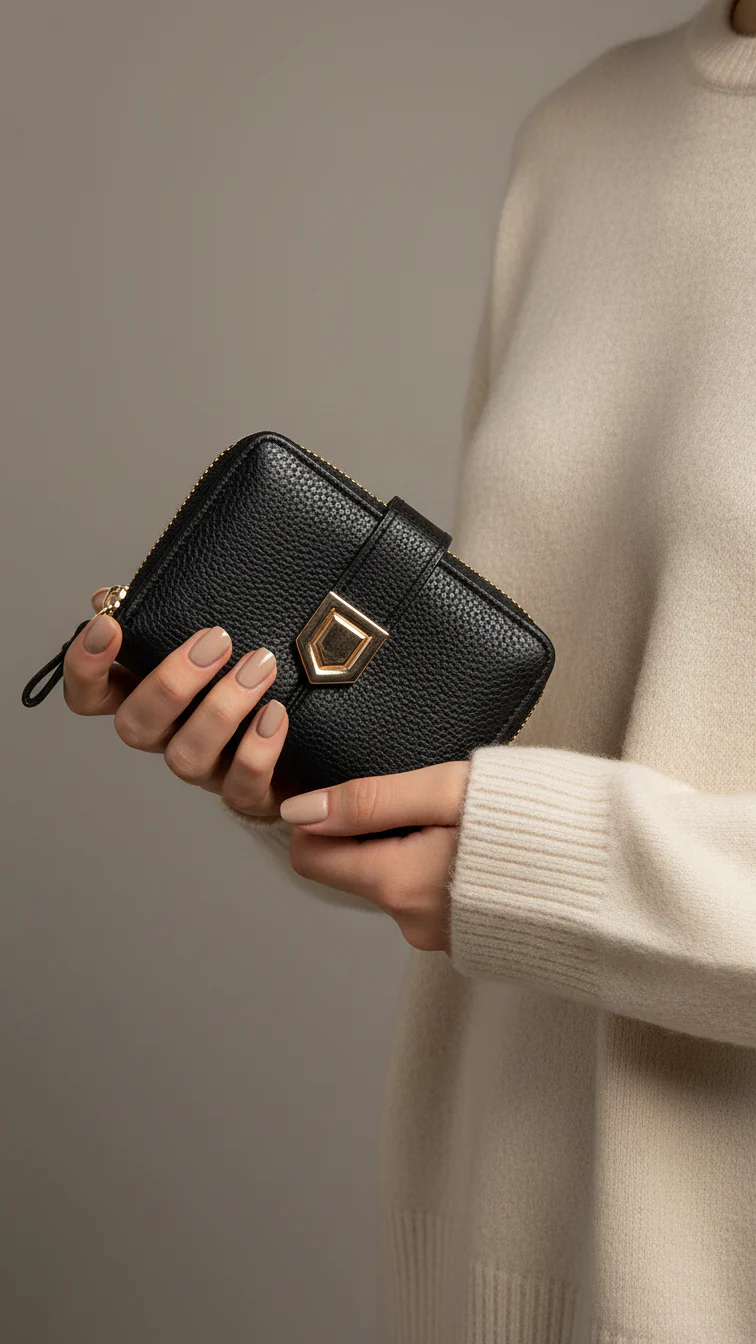 Black Casual Wallet For Women P71154