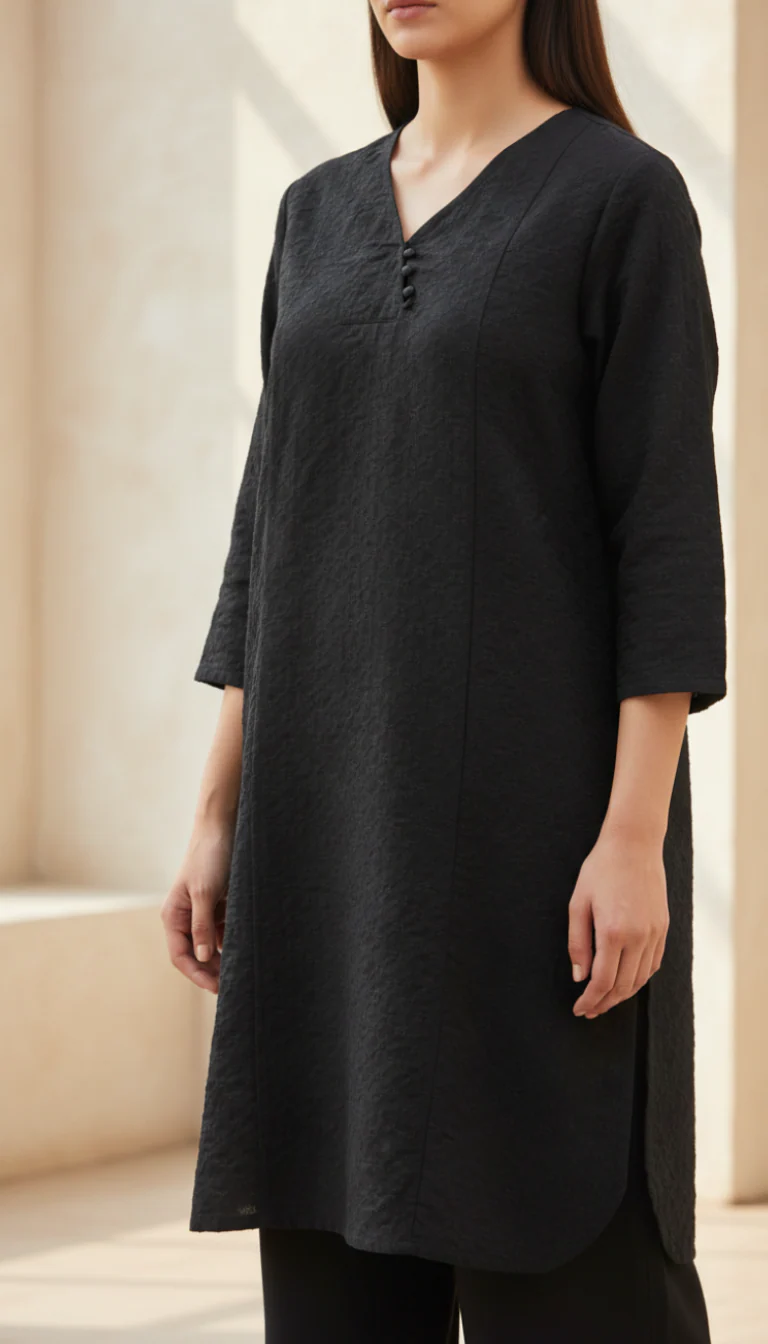 Black Chiken Kari Cotton Schiffli Shirt PW5197