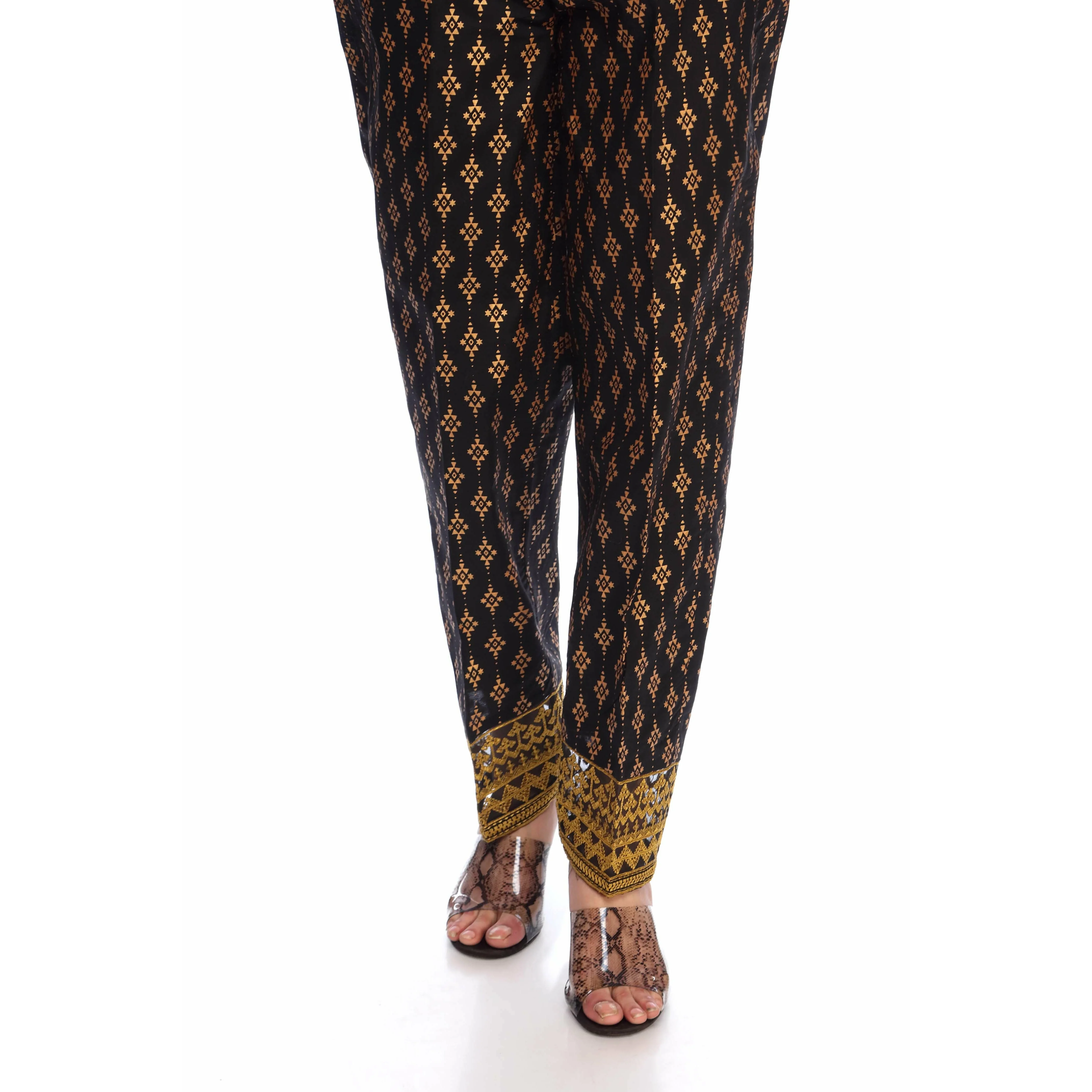 Black Color Straight Fit Cambric Trouser PS2518