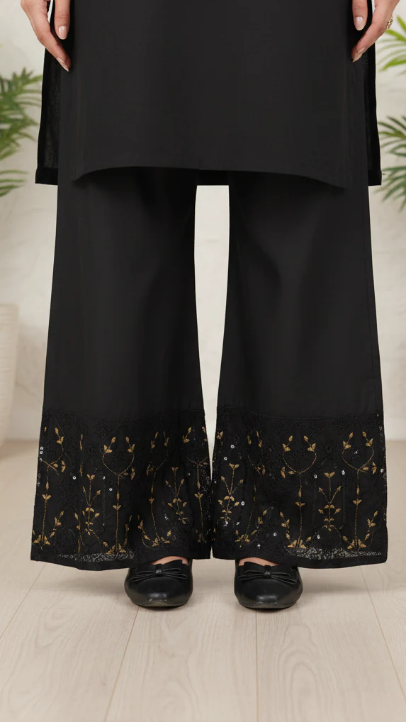 Black Cotton Cambric Trouser PL5098
