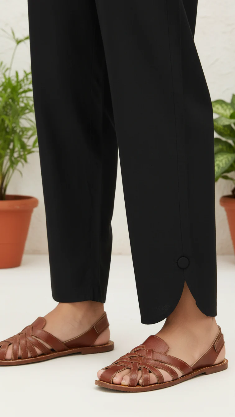Black Cotton Cambric Trouser PL5107