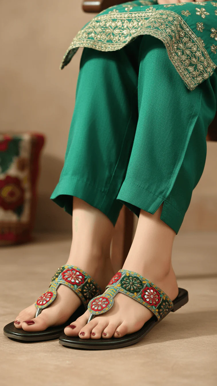 Black Ethnic Chappal EC0235 - Image 2