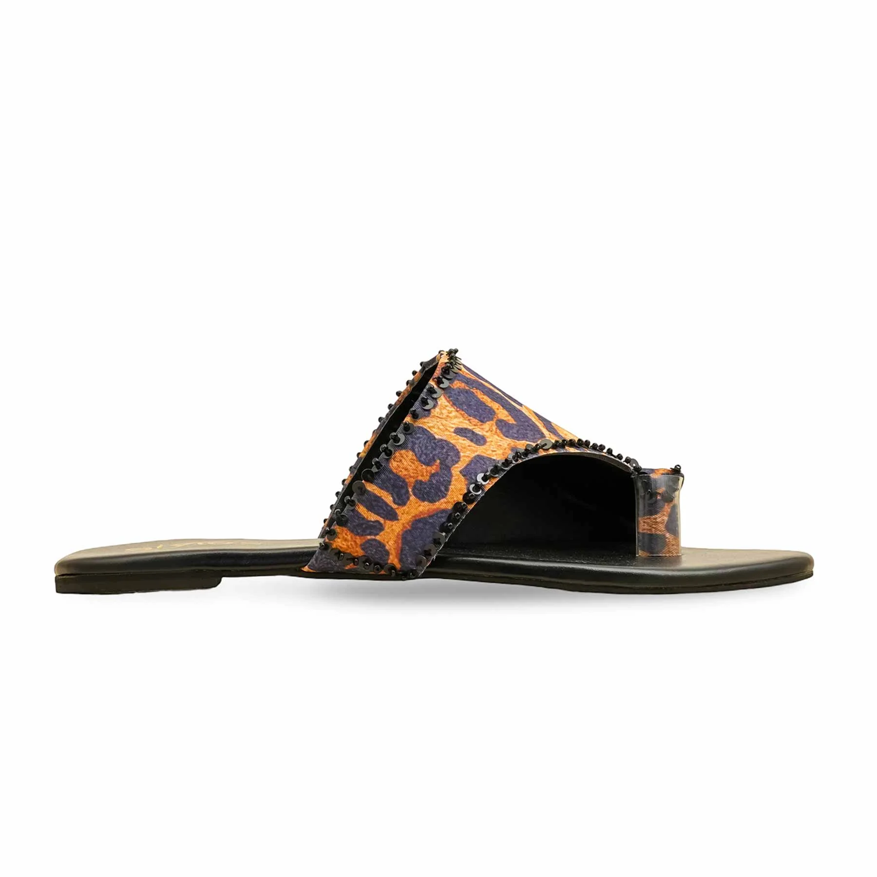 Black Ethnic Chappal For Ladies EC0240 - Image 2