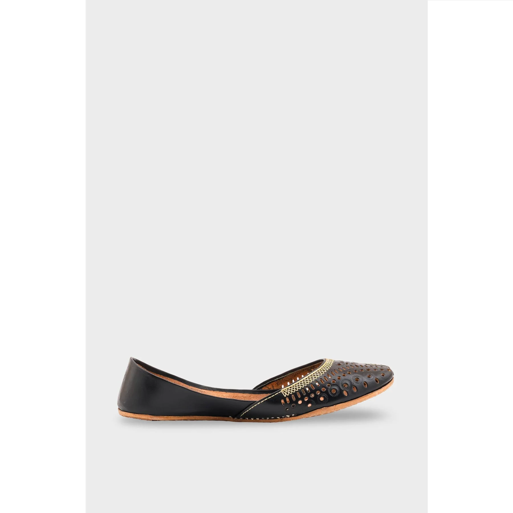 Black Leather Khussa EC8640 - Image 2
