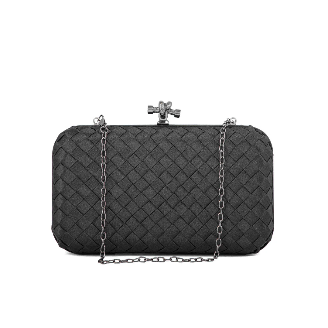 Black Fancy Clutch P24206