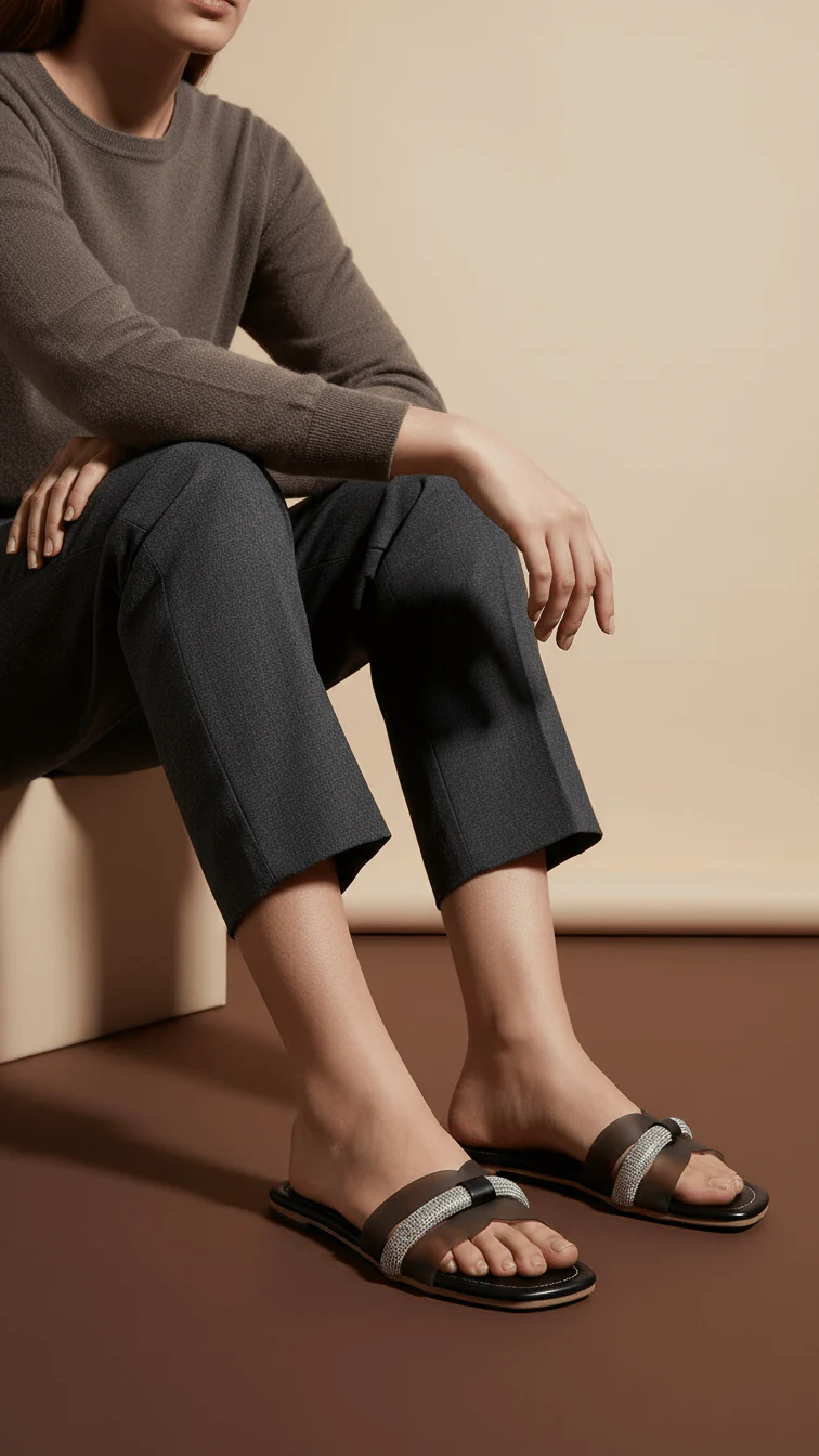 Black Formal Slipper For Women FR8287