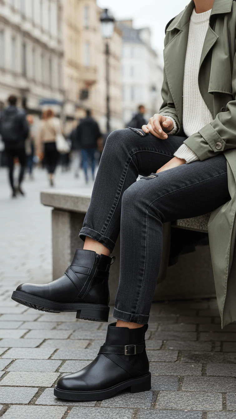 Black Long Shoes WN9020